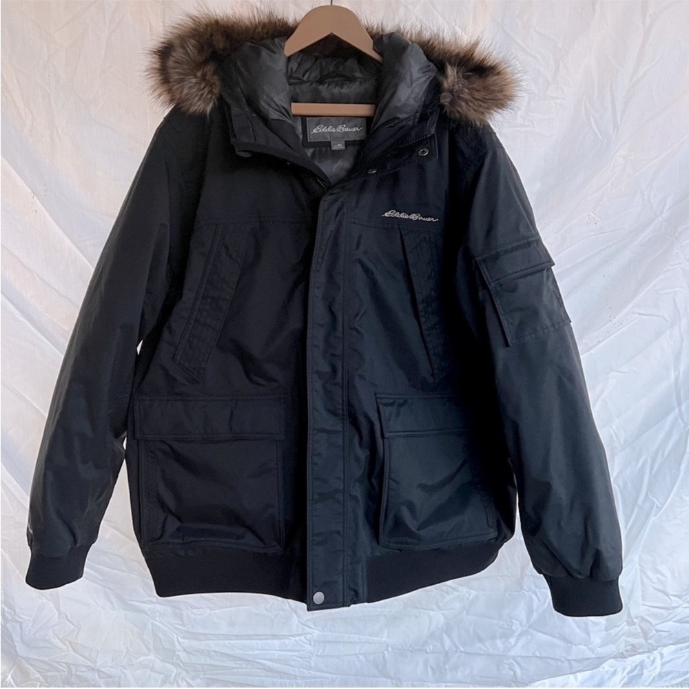 Eddie Bauer Down Waterproof Black Bomber Jacket XXXL - Picture 5 of 11